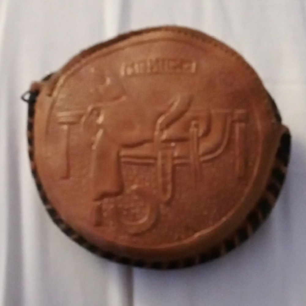 Round Brown Leather Bag